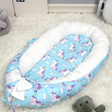 Washable Cotton Baby Nest Bed with Mattress Travel Crib For Newborns