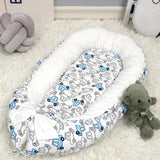 Washable Cotton Baby Nest Bed with Mattress Travel Crib For Newborns