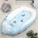 Washable Cotton Baby Nest Bed with Mattress Travel Crib For Newborns
