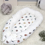 Washable Cotton Baby Nest Bed with Mattress Travel Crib For Newborns