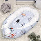 Washable Cotton Baby Nest Bed with Mattress Travel Crib For Newborns