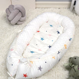 Washable Cotton Baby Nest Bed with Mattress Travel Crib For Newborns