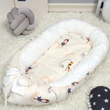 Washable Cotton Baby Nest Bed with Mattress Travel Crib For Newborns