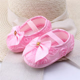 Newborn Infant Flower Satin Crib Shoes