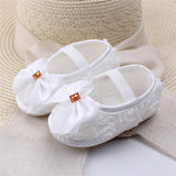 Newborn Infant Flower Satin Crib Shoes